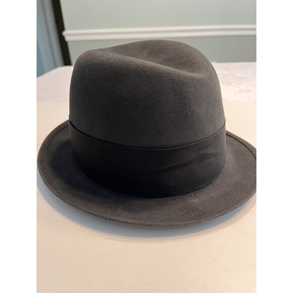 Vtg JOHN B. STETSON Black 3x Beaver STETSONIAN HAT Fedora Men’s Sz 7 1/8 ~ IOB - Picture 4 of 16